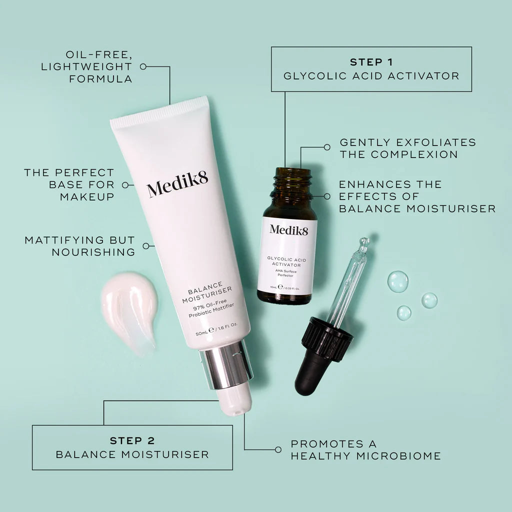 Medik8 Balance Moisturiser With Glycolic Acid Activator