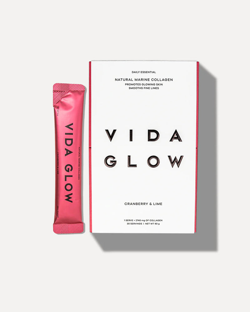 vida glow natural marine collagen cranberry & Lime