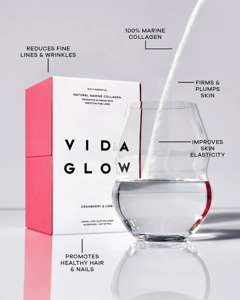 Vida Glow Natural Marine Collagen - Cranberry & Lime